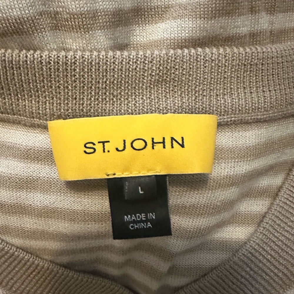 St. John Striped Wool Sweater With Button Detail … - image 4